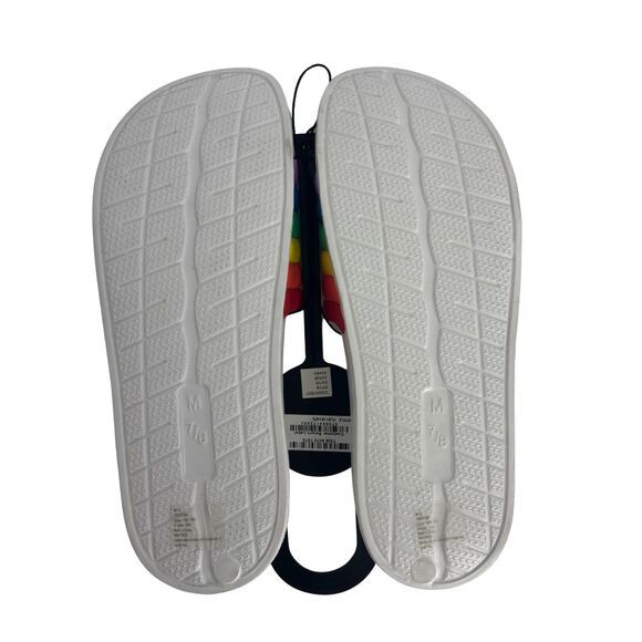 INC Women's Rainbow Rubber Slide Slippers Medium - Picture 4 of 4